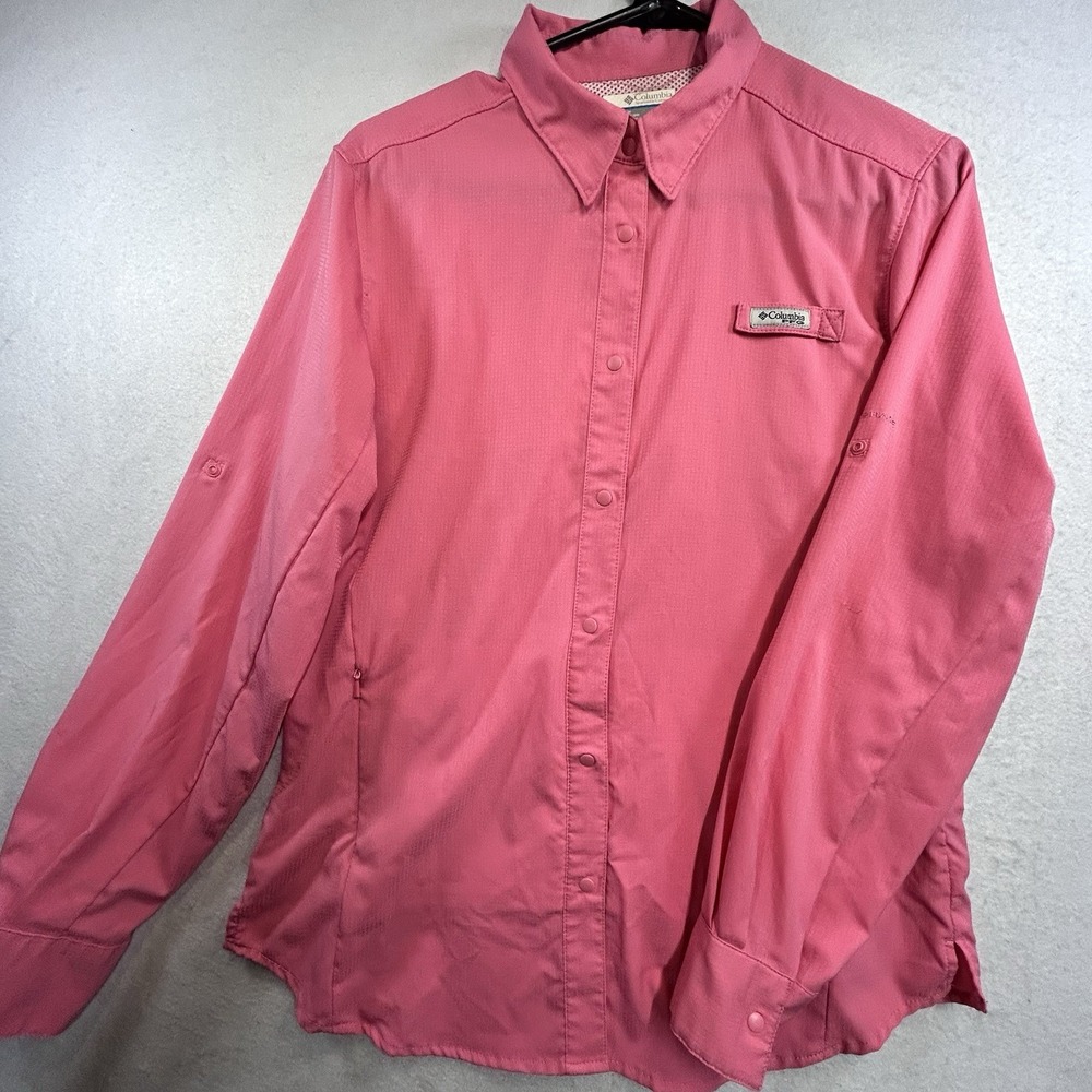 Columbia Pink PFG Women's Long Sleeve Shirt Size Medium